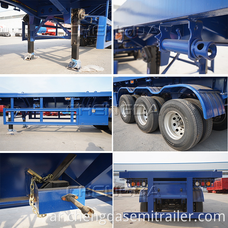 Details Of Flatbed Container Semi Trailer